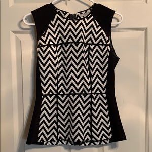 Black and white Zig Zag detail HM blouse